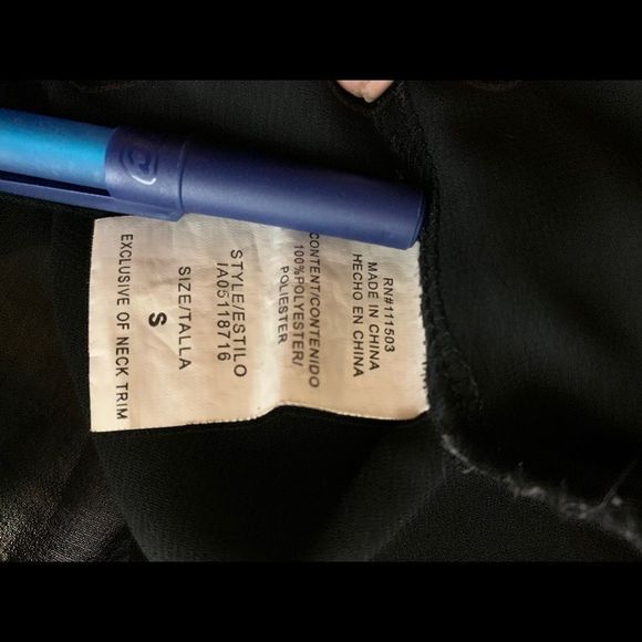 EUC Meraki Sheer Crossbody Blouse! Black - Picture 9 of 11